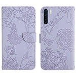 Custodia per cellulare in pelle goffrata con peonia a farfalla, For OPPO A55s, For OPPO A91, For OPPO A93s, For OPPO A94 4G