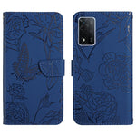 Custodia per cellulare in pelle goffrata con peonia a farfalla, For OPPO A55s, For OPPO A91, For OPPO A93s, For OPPO A94 4G