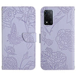 Custodia per cellulare in pelle goffrata con peonia a farfalla, For OPPO A55s, For OPPO A91, For OPPO A93s, For OPPO A94 4G