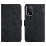 Custodia per cellulare in pelle goffrata con peonia a farfalla, For OPPO A55s, For OPPO A91, For OPPO A93s, For OPPO A94 4G
