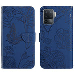Custodia per cellulare in pelle goffrata con peonia a farfalla, For OPPO A55s, For OPPO A91, For OPPO A93s, For OPPO A94 4G