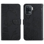 Custodia per cellulare in pelle goffrata con peonia a farfalla, For OPPO A55s, For OPPO A91, For OPPO A93s, For OPPO A94 4G