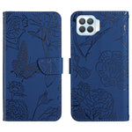 Custodia per cellulare in pelle goffrata con peonia a farfalla, For OPPO F17, For OPPO F17 Pro, For OPPO F19, For OPPO F19 Pro+