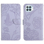 Custodia per cellulare in pelle goffrata con peonia a farfalla, For OPPO F17, For OPPO F17 Pro, For OPPO F19, For OPPO F19 Pro+