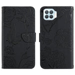 Custodia per cellulare in pelle goffrata con peonia a farfalla, For OPPO F17, For OPPO F17 Pro, For OPPO F19, For OPPO F19 Pro+