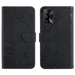 Custodia per cellulare in pelle goffrata con peonia a farfalla, For OPPO F17, For OPPO F17 Pro, For OPPO F19, For OPPO F19 Pro+