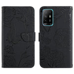Custodia per cellulare in pelle goffrata con peonia a farfalla, For OPPO F17, For OPPO F17 Pro, For OPPO F19, For OPPO F19 Pro+