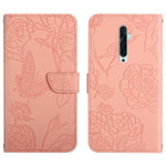 Custodia per cellulare in pelle goffrata con peonia a farfalla, For OPPO Reno2 Z / F, For OPPO Reno3 Pro, For OPPO Reno4 5G, For OPPO Reno4 Pro