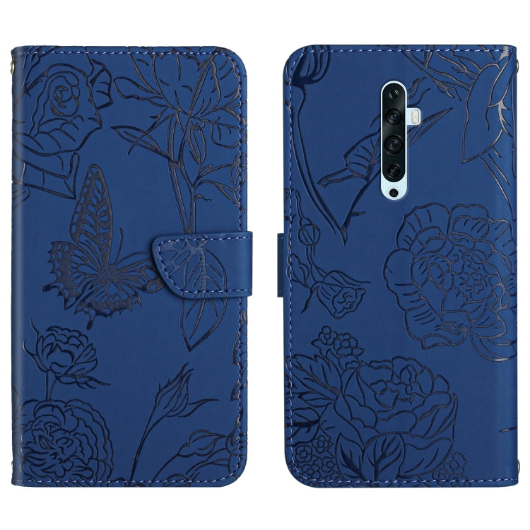 Custodia per cellulare in pelle goffrata con peonia a farfalla, For OPPO Reno2 Z / F, For OPPO Reno3 Pro, For OPPO Reno4 5G, For OPPO Reno4 Pro