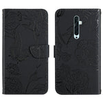 Custodia per cellulare in pelle goffrata con peonia a farfalla, For OPPO Reno2 Z / F, For OPPO Reno3 Pro, For OPPO Reno4 5G, For OPPO Reno4 Pro
