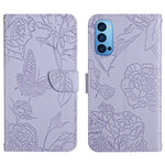 Custodia per cellulare in pelle goffrata con peonia a farfalla, For OPPO Reno2 Z / F, For OPPO Reno3 Pro, For OPPO Reno4 5G, For OPPO Reno4 Pro
