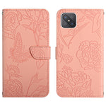 Custodia per cellulare in pelle goffrata con peonia a farfalla, For OPPO Reno4 Z 5G, For OPPO Reno5 4G, For OPPO Reno5 5G, For OPPO Reno5 Pro 5G