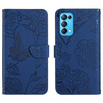 Custodia per cellulare in pelle goffrata con peonia a farfalla, For OPPO Reno4 Z 5G, For OPPO Reno5 4G, For OPPO Reno5 5G, For OPPO Reno5 Pro 5G