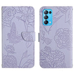 Custodia per cellulare in pelle goffrata con peonia a farfalla, For OPPO Reno4 Z 5G, For OPPO Reno5 4G, For OPPO Reno5 5G, For OPPO Reno5 Pro 5G