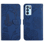 Custodia per cellulare in pelle goffrata con peonia a farfalla, For OPPO Reno6 Pro 5G, For OPPO Reno6 5G, For OPPO Reno6 Pro+, For OPPO Realme 5