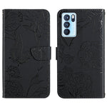 Custodia per cellulare in pelle goffrata con peonia a farfalla, For OPPO Reno6 Pro 5G, For OPPO Reno6 5G, For OPPO Reno6 Pro+, For OPPO Realme 5