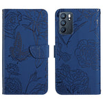 Custodia per cellulare in pelle goffrata con peonia a farfalla, For OPPO Reno6 Pro 5G, For OPPO Reno6 5G, For OPPO Reno6 Pro+, For OPPO Realme 5