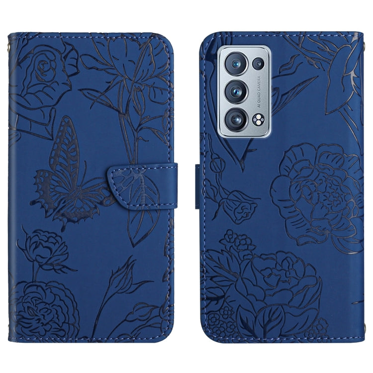Custodia per cellulare in pelle goffrata con peonia a farfalla, For OPPO Reno6 Pro 5G, For OPPO Reno6 5G, For OPPO Reno6 Pro+, For OPPO Realme 5