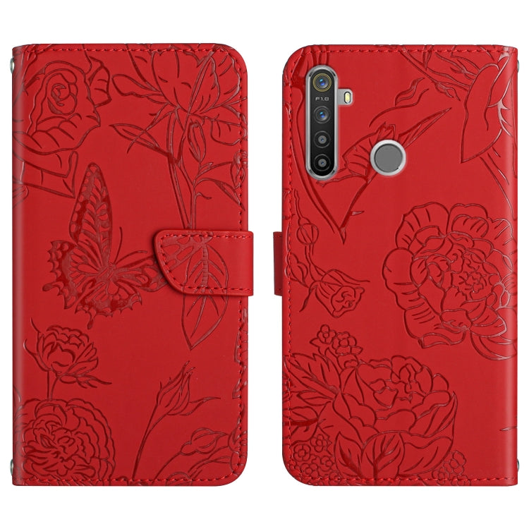 Custodia per cellulare in pelle goffrata con peonia a farfalla, For OPPO Reno6 Pro 5G, For OPPO Reno6 5G, For OPPO Reno6 Pro+, For OPPO Realme 5