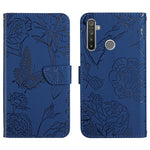 Custodia per cellulare in pelle goffrata con peonia a farfalla, For OPPO Realme 5 Pro, For OPPO Realme 6, For OPPO Realme 6 Pro, For OPPO Realme 7