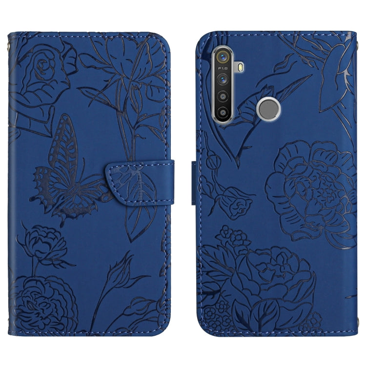 Custodia per cellulare in pelle goffrata con peonia a farfalla, For OPPO Realme 5 Pro, For OPPO Realme 6, For OPPO Realme 6 Pro, For OPPO Realme 7