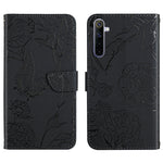 Custodia per cellulare in pelle goffrata con peonia a farfalla, For OPPO Realme 5 Pro, For OPPO Realme 6, For OPPO Realme 6 Pro, For OPPO Realme 7