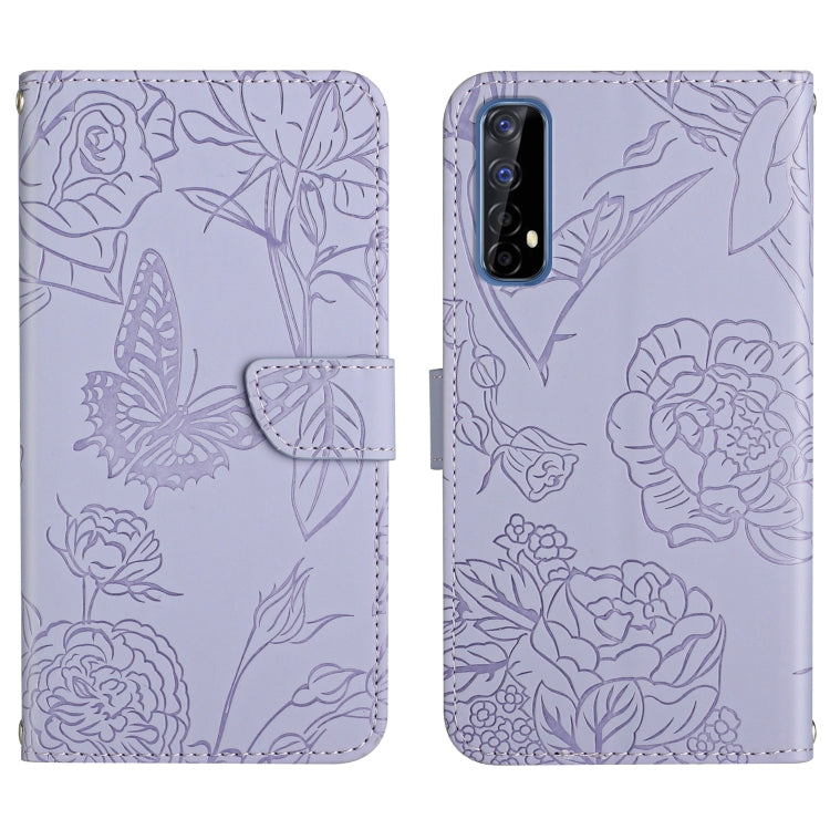 Custodia per cellulare in pelle goffrata con peonia a farfalla, For OPPO Realme 5 Pro, For OPPO Realme 6, For OPPO Realme 6 Pro, For OPPO Realme 7