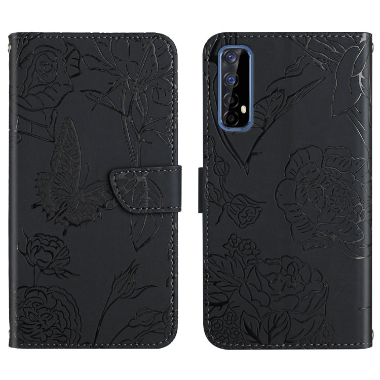 Custodia per cellulare in pelle goffrata con peonia a farfalla, For OPPO Realme 5 Pro, For OPPO Realme 6, For OPPO Realme 6 Pro, For OPPO Realme 7