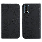 Custodia per cellulare in pelle goffrata con peonia a farfalla, For OPPO Realme 7 Pro, For OPPO Realme 8 5G / V13 5G, For OPPO Realme 8 / 8 Pro, For OPPO Realme 8i