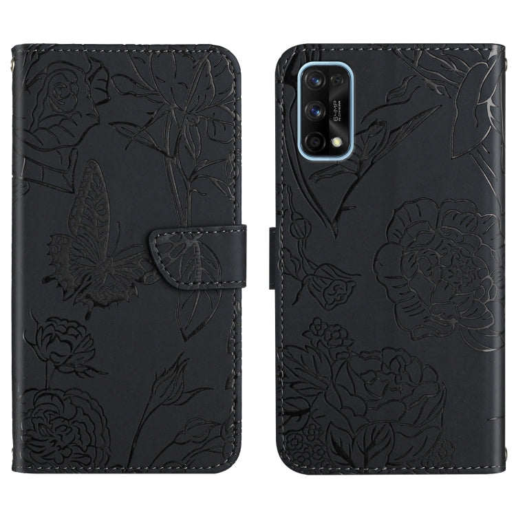 Custodia per cellulare in pelle goffrata con peonia a farfalla, For OPPO Realme 7 Pro, For OPPO Realme 8 5G / V13 5G, For OPPO Realme 8 / 8 Pro, For OPPO Realme 8i