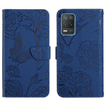 Custodia per cellulare in pelle goffrata con peonia a farfalla, For OPPO Realme 7 Pro, For OPPO Realme 8 5G / V13 5G, For OPPO Realme 8 / 8 Pro, For OPPO Realme 8i
