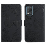 Custodia per cellulare in pelle goffrata con peonia a farfalla, For OPPO Realme 7 Pro, For OPPO Realme 8 5G / V13 5G, For OPPO Realme 8 / 8 Pro, For OPPO Realme 8i