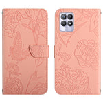 Custodia per cellulare in pelle goffrata con peonia a farfalla, For OPPO Realme 7 Pro, For OPPO Realme 8 5G / V13 5G, For OPPO Realme 8 / 8 Pro, For OPPO Realme 8i