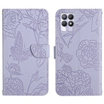 Custodia per cellulare in pelle goffrata con peonia a farfalla, For OPPO Realme 7 Pro, For OPPO Realme 8 5G / V13 5G, For OPPO Realme 8 / 8 Pro, For OPPO Realme 8i