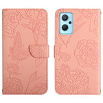 Custodia per cellulare in pelle goffrata con peonia a farfalla, For OPPO Realme 9i, For OPPO Realme C11, For OPPO Realme C15 / C12, For OPPO Realme C20 / C21