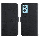 Custodia per cellulare in pelle goffrata con peonia a farfalla, For OPPO Realme 9i, For OPPO Realme C11, For OPPO Realme C15 / C12, For OPPO Realme C20 / C21