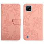 Custodia per cellulare in pelle goffrata con peonia a farfalla, For OPPO Realme 9i, For OPPO Realme C11, For OPPO Realme C15 / C12, For OPPO Realme C20 / C21