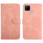 Custodia per cellulare in pelle goffrata con peonia a farfalla, For OPPO Realme 9i, For OPPO Realme C11, For OPPO Realme C15 / C12, For OPPO Realme C20 / C21