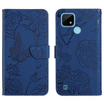 Custodia per cellulare in pelle goffrata con peonia a farfalla, For OPPO Realme 9i, For OPPO Realme C11, For OPPO Realme C15 / C12, For OPPO Realme C20 / C21