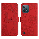 Custodia per cellulare in pelle goffrata con peonia a farfalla, For OPPO Realme C31, For OPPO Realme C35, For OPPO Realme GT, For OPPO Realme GT Master