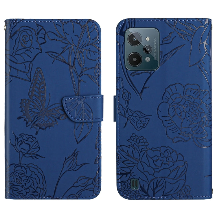 Custodia per cellulare in pelle goffrata con peonia a farfalla, For OPPO Realme C31, For OPPO Realme C35, For OPPO Realme GT, For OPPO Realme GT Master