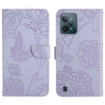 Custodia per cellulare in pelle goffrata con peonia a farfalla, For OPPO Realme C31, For OPPO Realme C35, For OPPO Realme GT, For OPPO Realme GT Master
