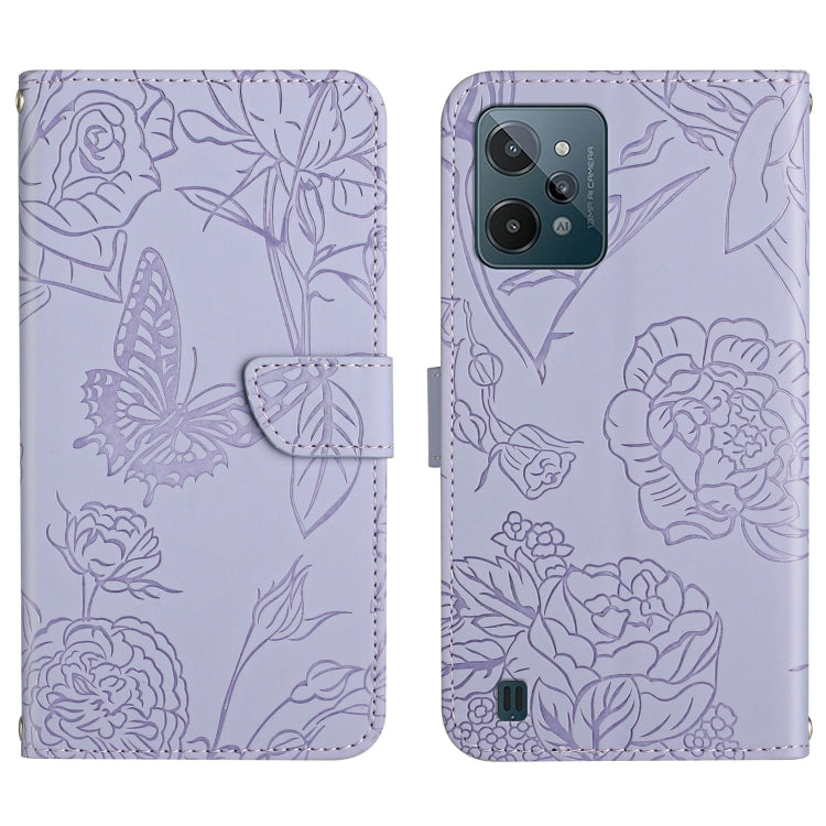 Custodia per cellulare in pelle goffrata con peonia a farfalla, For OPPO Realme C31, For OPPO Realme C35, For OPPO Realme GT, For OPPO Realme GT Master