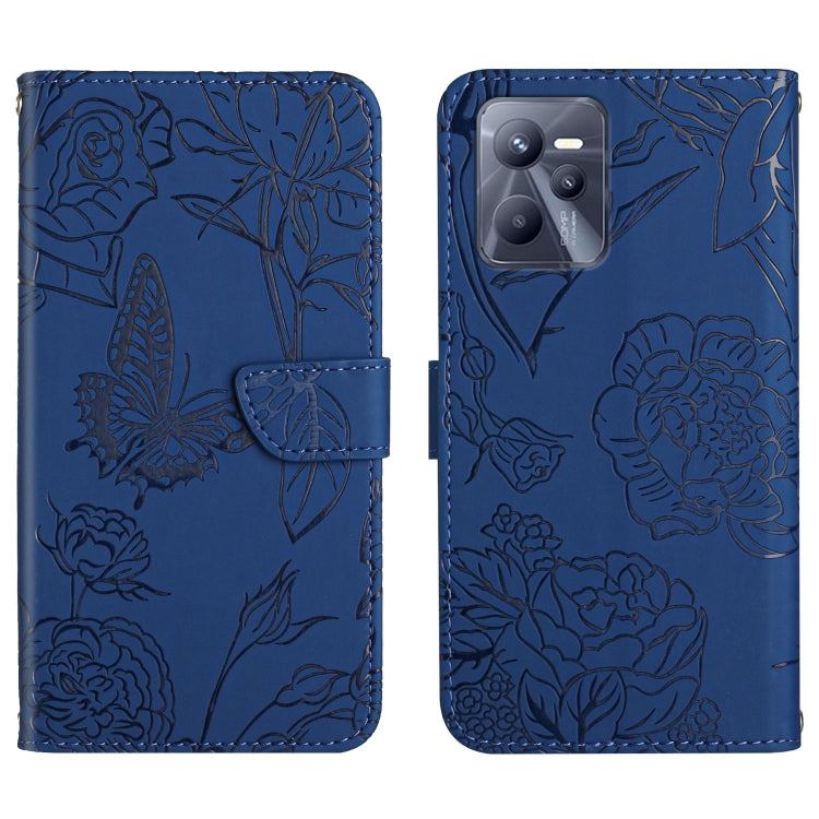 Custodia per cellulare in pelle goffrata con peonia a farfalla, For OPPO Realme C31, For OPPO Realme C35, For OPPO Realme GT, For OPPO Realme GT Master