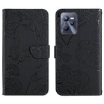 Custodia per cellulare in pelle goffrata con peonia a farfalla, For OPPO Realme C31, For OPPO Realme C35, For OPPO Realme GT, For OPPO Realme GT Master