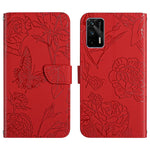Custodia per cellulare in pelle goffrata con peonia a farfalla, For OPPO Realme C31, For OPPO Realme C35, For OPPO Realme GT, For OPPO Realme GT Master