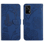 Custodia per cellulare in pelle goffrata con peonia a farfalla, For OPPO Realme C31, For OPPO Realme C35, For OPPO Realme GT, For OPPO Realme GT Master