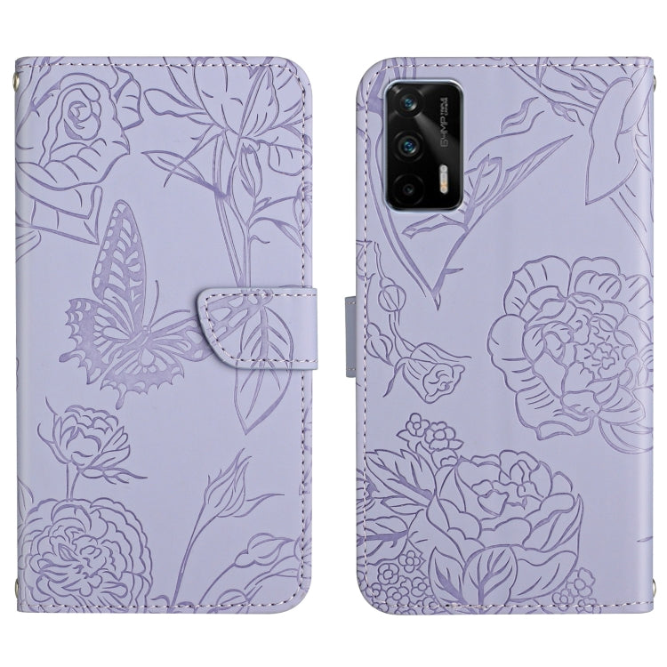 Custodia per cellulare in pelle goffrata con peonia a farfalla, For OPPO Realme C31, For OPPO Realme C35, For OPPO Realme GT, For OPPO Realme GT Master