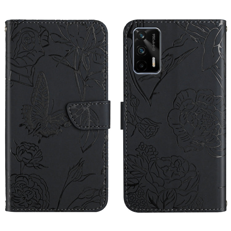 Custodia per cellulare in pelle goffrata con peonia a farfalla, For OPPO Realme C31, For OPPO Realme C35, For OPPO Realme GT, For OPPO Realme GT Master