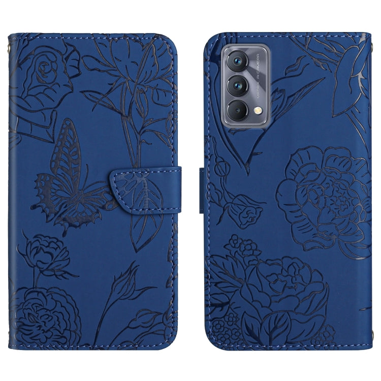 Custodia per cellulare in pelle goffrata con peonia a farfalla, For OPPO Realme C31, For OPPO Realme C35, For OPPO Realme GT, For OPPO Realme GT Master